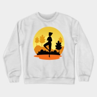 Silhouette of a female doing pilates and yoga. Crewneck Sweatshirt